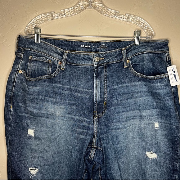 NWT Old‎ Navy Saylor High-Rise Curvy OV Straight Distressed Raw Hem Denim Jeans - Picture 3 of 10
